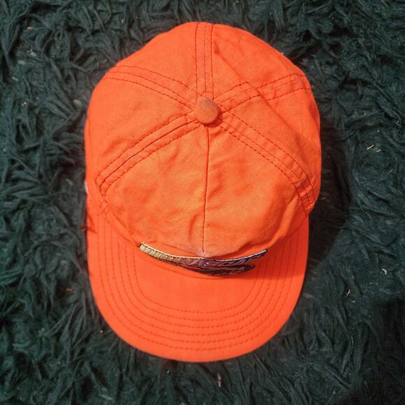Vintage 90s NASCAR Made in USA Orange Racing Snapback Hat Retro Motorsports Cap - Picture 3 of 7